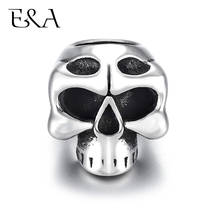 Stainless Steel Beads Skull Spacer Metal Large Hole 8mm Charm Slider DIY Men Bracelet Making Supplies Handmade Jewelry Findings 2024 - buy cheap