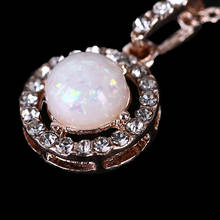 Colar com pingente de cristal opala, joia feminina para casamento 2024 - compre barato