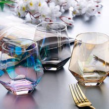 Vasos de cristal geométricos de diamante, vasos de cristal para whisky, copa de vino octogonal para beber, vasos de té de la guitarra, vasos de agua 2024 - compra barato