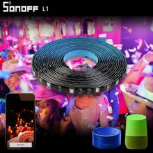 SONOFF-tira de luces Led inteligente L1, accesorio resistente al agua, 5050 RGB, controlador regulable, Wifi, 2m/5m, Alexa, Google Home, sala de estar, baile con música 2024 - compra barato