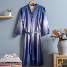 Roupa de casa roupa interior impressão pijamas macios kimono vestido masculino roupão oversize pijamas waffle roupa de noite casa roupas casuais 2024 - compre barato