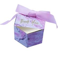 Розовая Шестигранная конфетная коробка, вечерние принадлежности для детского душа, бумажные шоколадные пакеты для мальчиков, свадебные сувениры и подарочная коробка 2024 - купить недорого