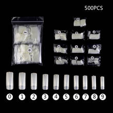 500pcs/Bag Half Cover French Tips False Nails Tips10 Size Natural white Long Fake Nails overhead nails press on nails 2024 - buy cheap