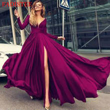 Chiffon V-neck Long Prom Dress Formal Evening Party Dress Vestido De Festa Party Dresses Robe De Soiree платье на выпускной 2024 - buy cheap