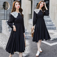 Vintage 2019 New Loose A-line Lace Dress Korean Brief Single Breasted Women Dress Plus Size Casual Summer Dress 2024 - buy cheap