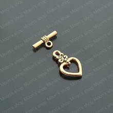 Wholesale Heart 17*13mm Antique Gold color Alloy OT Clasps Diy Bracelets Findings Accessories 20 sets (JM2287) 2024 - buy cheap
