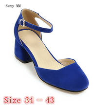 Square High Heel Shoes Women Pumps Stiletto Woman Office Career Shoes High Heels Plus Size 33 - 40 41 42 43 2024 - buy cheap