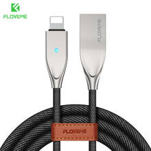 FLOVEME Auto Power Off USB Cable for iPhone 11 Pro XS MAX X XR 8 7 Plus For iPad 2.1A LED Light Fast Charging Charger Data Cable 2024 - buy cheap