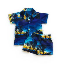 Conjunto de ropa para niño pequeño, camiseta Hawaiana de playa, Tops + Pantalones cortos 2024 - compra barato