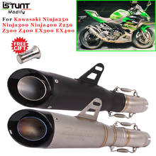 For Kawasaki Ninja250 Ninja300 Ninja400 Z250 Z300 Z400 EX300 EX400 Modified Middle Link Pipe 51mm muffler Exhaust Motorcycle 2024 - buy cheap