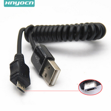 Спиральный переходник с разъемом USB 2,0 A «папа» на Micro USB B 5Pin, пружинный кабель для мобильного телефона MP3 MP4 для Samsung S5 S6 S4 2024 - купить недорого