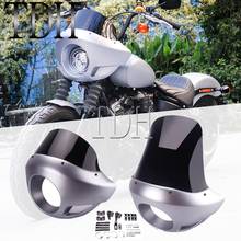 Cafe Racer 5.75 inch Headlight Fairing Mask Short/Tall Windscreen 35-49mm Fork Clamp For Harley Dyna Fat Bob Street Bob FXD FXDF 2024 - buy cheap