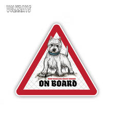 Volkrays westie cão adesivos de carro cão a bordo decalques à prova dwaterproof água protetor solar decalque aviso sinal humorístico adesivos vinil, 12cm * 10cm 2024 - compre barato