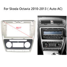 Fascias automático para skoda octavia 2010-2013 2 din abs remontagem do carro painel de dvd traço moldura kit quadro de áudio console central titular 2024 - compre barato