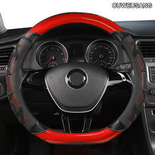 CUWEUSANG Carbon Fiber Leather Car Steering Wheel Cover For MG ZS EV HS Extenger V80 3 5 6 7 2024 - buy cheap