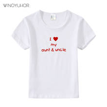 I Love My Aunt And Uncle Letter Printed T Shirt Kids Funny Boys Girls T-Shirt Summer Baby Short Sleeve Tee Tops 2024 - buy cheap