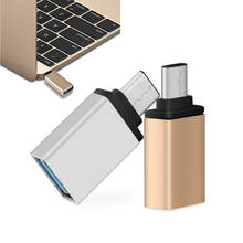 Adaptador de teléfono móvil de aleación de aluminio, USB-C tipo C macho a USB 3,0 hembra, OTG, sincronización de datos, adaptador de cabeza de Metal, Conector de datos OTG 2024 - compra barato