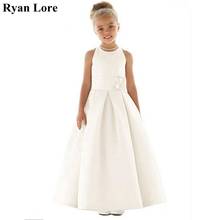 Simple Ivory Flower Girl Dresses For Weddings Sleeveless Elegant Appliques Princess Pageant Gown First Communion Dress Birthday 2024 - buy cheap