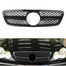 Grade dianteira do amortecedor do carro amg sls estilo abs grill para mercedes-benz c-class w203 c280 c320 c240 c200 2000-2006 sedan preto brilhante 2024 - compre barato