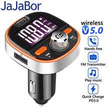 JaJaBor FM Transmitter Wireless Handsfree Bluetooth Car kit Bluetooth 5.0 PD3.0 Fast Charge Support TF Card U Disk Playback 2024 - buy cheap
