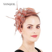 Feminino jantar festa fascinator chic sinamay lindo acessórios para o cabelo elegan headwear grampos de cabelo para cocktail 2024 - compre barato