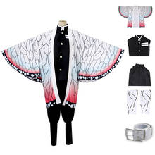 Demon Slayer Kimetsu no Yaiba Cosplay costume top+jacket+pants+wig Halloween party Kochou Shinobu butterfly Kimono Costumes men 2024 - buy cheap