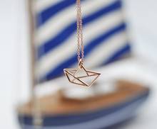 Tiny Origami Sailboat Necklace Navy Nautical Geometric Ocean Paper Sail Boat Pendant Chain Necklaces for Women Jewelry 2024 - buy cheap