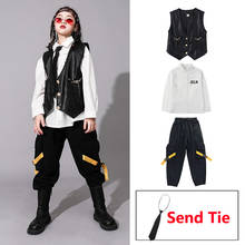 Children'S Hip-Hop Dance Clothes Girls Personality Leather Vest Suit Jazz Drum Performance Clothes Boys Stage Outfits DQS6473 2024 - buy cheap