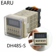 Temporizador programable de ciclo de repetición, interruptor de relé con Base de enchufe, carril Din DH48S, 0,1 s-990h, AC 110V, 220V, DC 12V, 24V, SPDT 2024 - compra barato