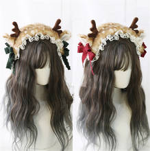 Warm Girl Lolita Elk Deer Ear Bow Headband Hairclip Hairclip Hair Accessories  B1681 2024 - buy cheap