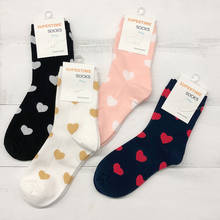 Socks Women Ladies Socks For Girls Polka Dot Black White Cute Kawaii Harajuku Socks Cotton Heart patterned Ankle Sock Woman 2024 - buy cheap