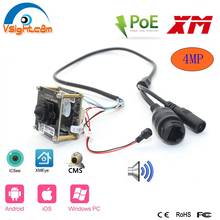 Vsightcam 4MP Mini Pin hole Surveillance IP Camera Module Board With Audio CCTV Network Security POE Power Webcam P2P 2024 - buy cheap