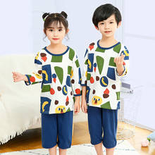 Pijama de algodão para meninos e meninas, conjunto de roupas para dormir, calças e camisetas, 3, 5, 7, 9, 11, 13 anos 2024 - compre barato