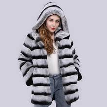 New arrival brand women real natural rex rabbit fur coat high quality 100% genuine rex rabbit fur chinchilla color winter jacket 2024 - buy cheap