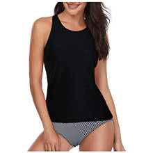 TELOTUNY Women's swimsuits 2021 Summer Women Tankini High Waist High Neck Halter Tummy Control Two Piece Swimwear Beachwear 2024 - buy cheap