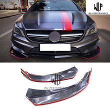 W117 borda vermelha de fibra de carbono do amortecedor dianteiro divisores laterais estilo do carro se encaixa para merceders-benz cla classe corpo do carro kit 14-16 2024 - compre barato