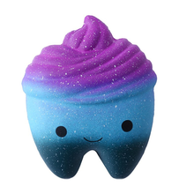 Новая Милая красочная галактика мороженое зуб Сжимаемый мягкий креативный хлеб сжатие торта игрушка ароматическое снятие стресса удовольствие для ребенка подарок 2024 - купить недорого