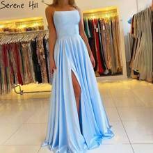 Vestido de fiesta azul sin mangas Línea A, sencillo, 2020, Espalda descubierta, Sexy, Serene Hill BLA70451 2024 - compra barato