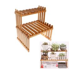 Plant Shelf Flower Display Stand Bamboo Wood Storage Rack Garden Organizer 2024 - buy cheap