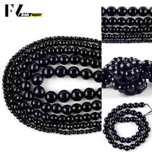 Wholesale 4-12mm Natural Faceted Black Agates Onyx Spacer Round Stone Beads For Jewelry Making DIY Bracelets Necklace Needlework 2024 - buy cheap