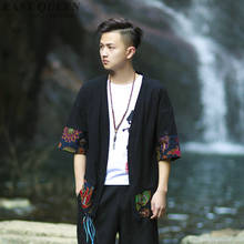 Vestuário chinês tradicional para homem oriental shanghai tang roupas de algodão linho jaqueta chinesa kimono cardigan masculino ta1779 2024 - compre barato