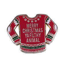 Christmas sweater brooch enamel pin Merry Christmas, Ya Filthy Animal Home Alone movie fans fun retro winter collection 2024 - buy cheap