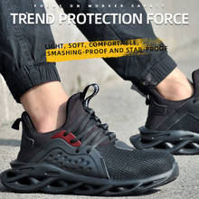 2020 Новая Мужская дышащая защитная обувь анти-разбивание анти-пирсинг ботинки с теплоизоляцией уличная Рабочая обувь 2024 - купить недорого