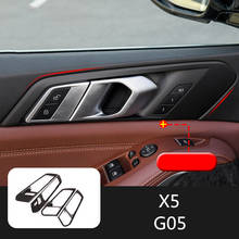 Decoración de manija de puerta de coche, pegatina de protección, embellecedor Interior de coche, accesorios de modificación de estilo para BMW X5 G05 2019 2020 2024 - compra barato