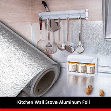 40x10 0/200cm à prova de óleo de cozinha adesivos à prova doil água folha de alumínio armário fogão de cozinha auto adesivo adesivo de parede papel de parede diy 2024 - compre barato