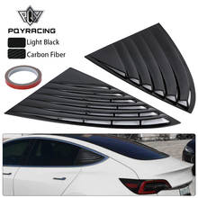 PQY - Rear Quarter Window Louver Sun Shade Spoiler Panel Carbon fiber ABS 2pcs Shutter Cover Trim For Tesla Model 3 PQY-WSS06 2024 - buy cheap