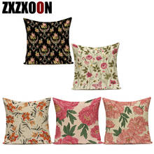 Funda de almohada decorativa de poliéster, Cojines Decorativos con flores rosas, coloridas, Para sofá 2024 - compra barato