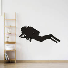 Waterproof Extreme Sport  Wall Sticker Vinyl Washroom Living Room Bedroom Decoration Scuba Diver Poster Mural Snorkeling H6 2024 - buy cheap