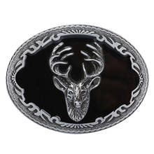 Novidade elk cabeça cowboy fivela de cinto de cintura masculina padrão animal fivela de metal presentes de natal 2024 - compre barato