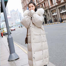 Plus Size Women Jacket Cotton Winter Coats Super Long Loose Jacket Female Parkas Hooded Fur Collar Thicken Snow Coat Outwears 2024 - buy cheap